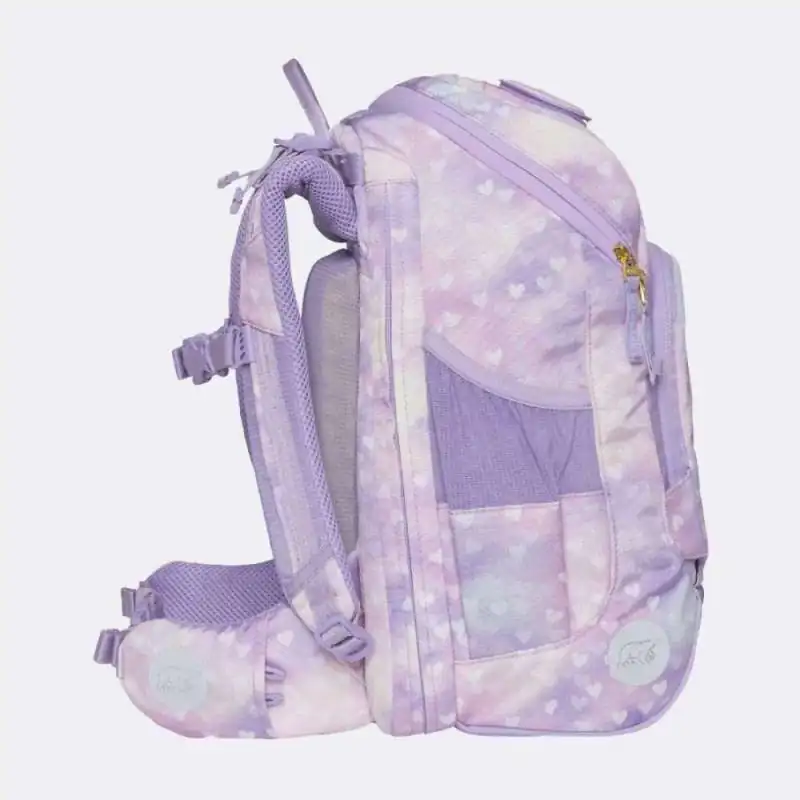 BECKMANN Schulranzen Active Air FLX 6 tlg - Unicorn Princess Purple seitlich