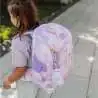 BECKMANN Schulranzen Active Air FLX 6 tlg - Unicorn Princess Purple Kind mit Schulranzen seitlich
