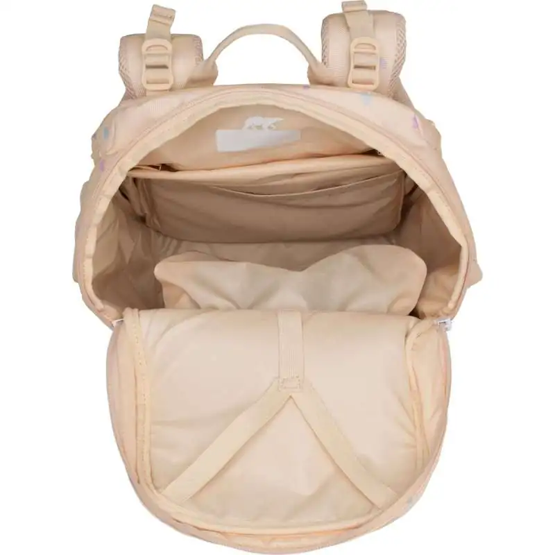 BECKMANN Schulranzen Active Air FLX 6 tlg - Yellow Rainbow oberes Fach geöffnet leer