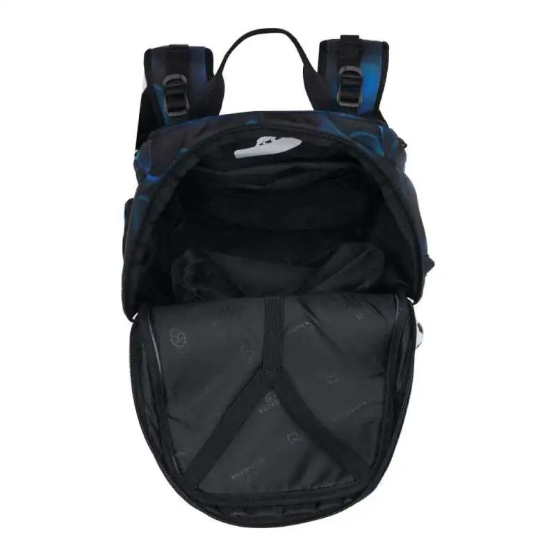 BECKMANN Schulranzen ACTIVE AIR FLX 6 tlg - Magic League oberes Fach geöffnet leer