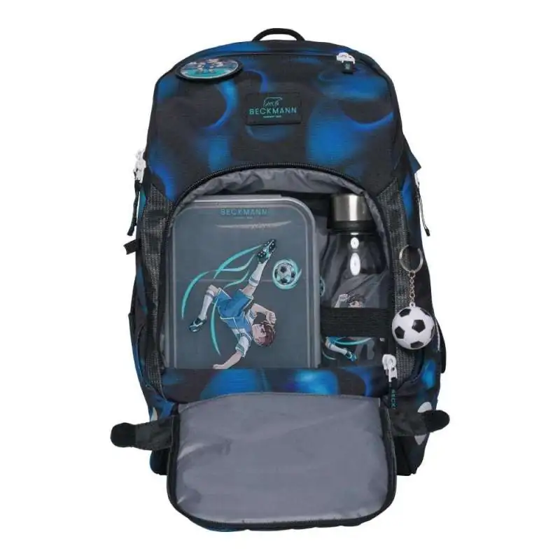 BECKMANN Schulranzen ACTIVE AIR FLX 6 tlg - Magic League Front geöffnet