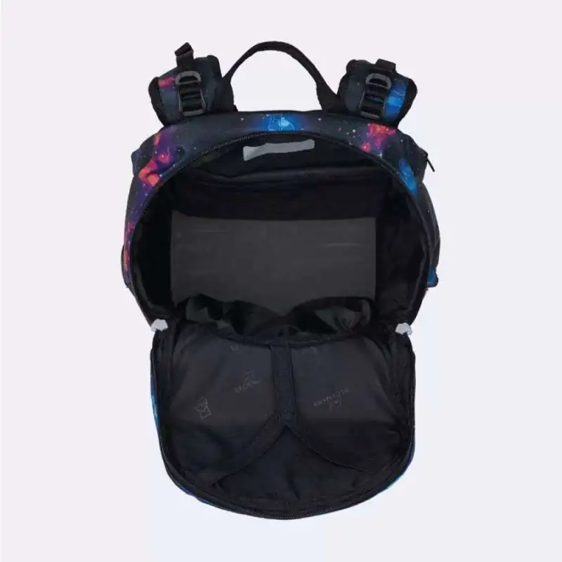 BECKMANN Schulranzen ACTIVE AIR FLX 6 tlg - Ninja oberes Fach geöffnet leer