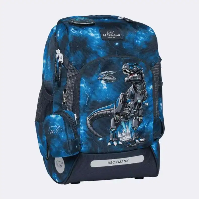 BECKMANN Schulranzen ACTIVE AIR FLX 6 tlg - Tech Rex seitliche Front