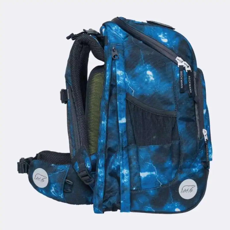 BECKMANN Schulranzen ACTIVE AIR FLX 6 tlg - Tech Rex seitlich geöffnet