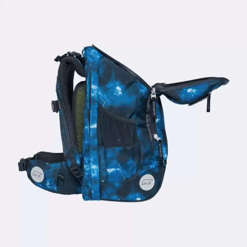 BECKMANN Schulranzen ACTIVE AIR FLX 6 tlg - Tech Rex oberes Fach geöffnet