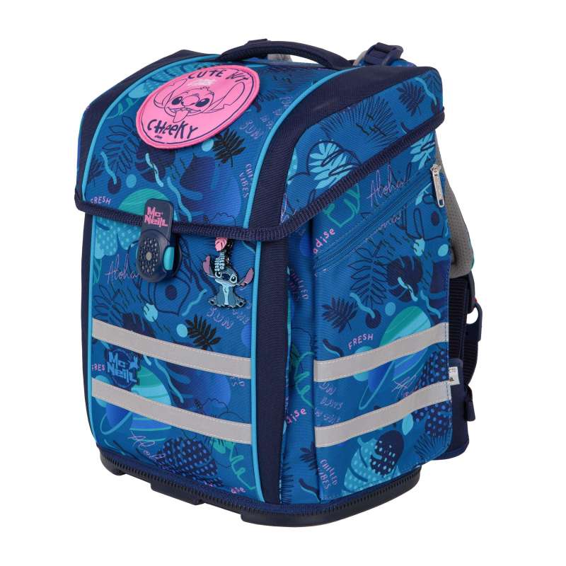 MC NEILL Schulranzen PERFECTO DISNEY Set 5 tlg - Stitch seitliche Front