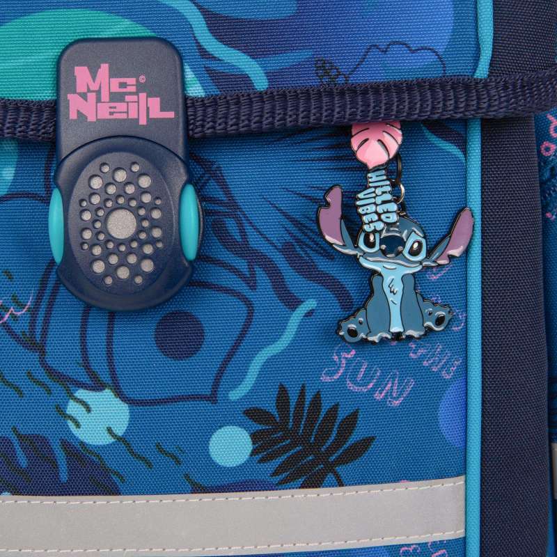 MC NEILL Schulranzen PERFECTO DISNEY Set 5 tlg - Stitch Ansicht mit Charms