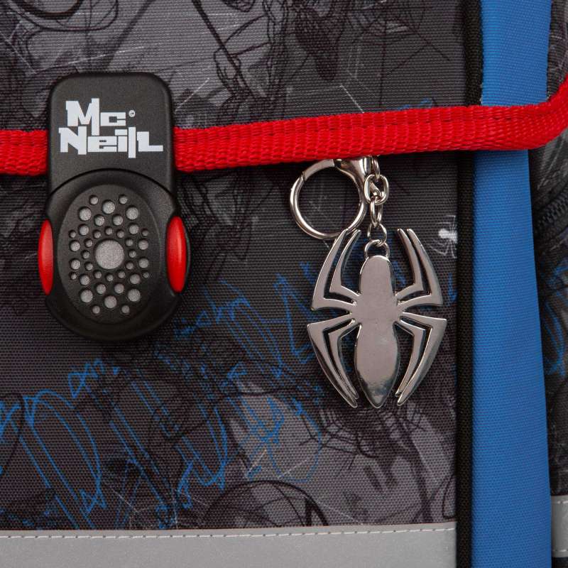 MC NEILL Schulranzen PERFECTO DISNEY Set 5 tlg - Spider Man Ansicht mit Charms