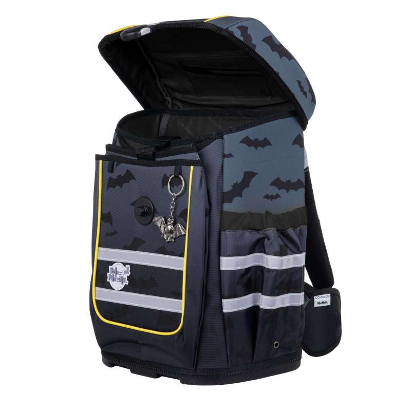 MC NEILL Schulranzen-Set ERGO COMPACTO 5 tlg - Dark Night seitlich offen