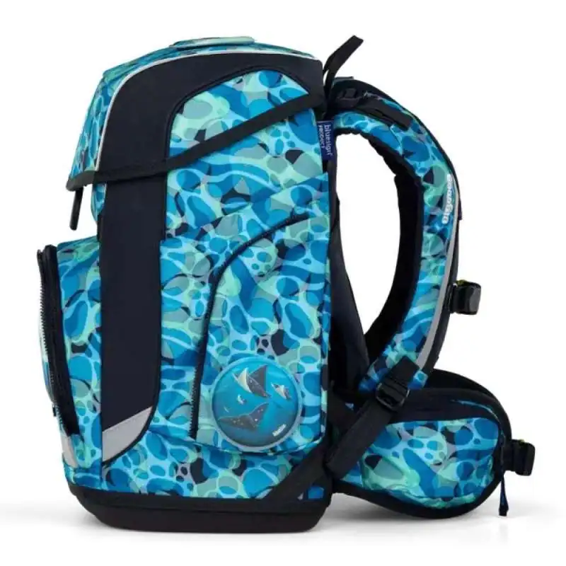 ERGOBAG Schulranzen Set 5 tlg CUBO - AbtauchBär linke Seite