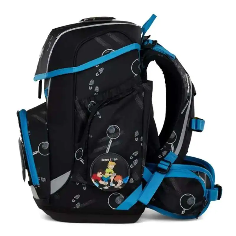 ERGOBAG Schulranzen Set 5 tlg CUBO - Bärdetektiv linke Seite