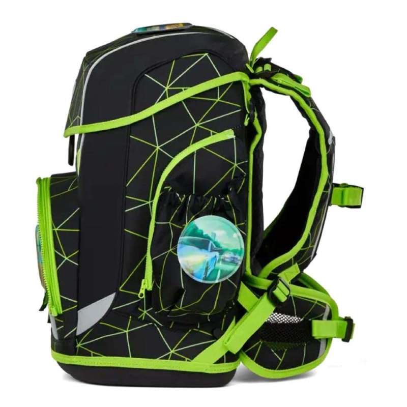 ERGOBAG Schulranzen Set 6 tlg CUBO LIGHT - CyBär Race linke Seite