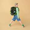 ERGOBAG Schulranzen Set 6 tlg CUBO LIGHT - CyBär Race Kind mit Schulranzen Rückansicht