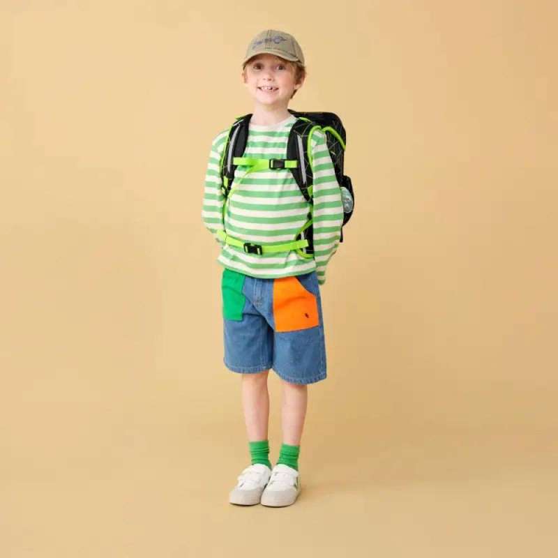 ERGOBAG Schulranzen Set 6 tlg CUBO LIGHT - CyBär Race Kind mit Schulranzen Front