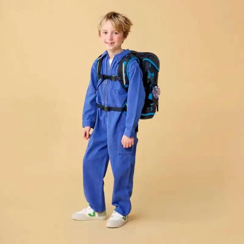 ERGOBAG Schulranzen Set 6 tlg CUBO LIGHT - VerfolgBärjagd Kind mit Schulranzen Front