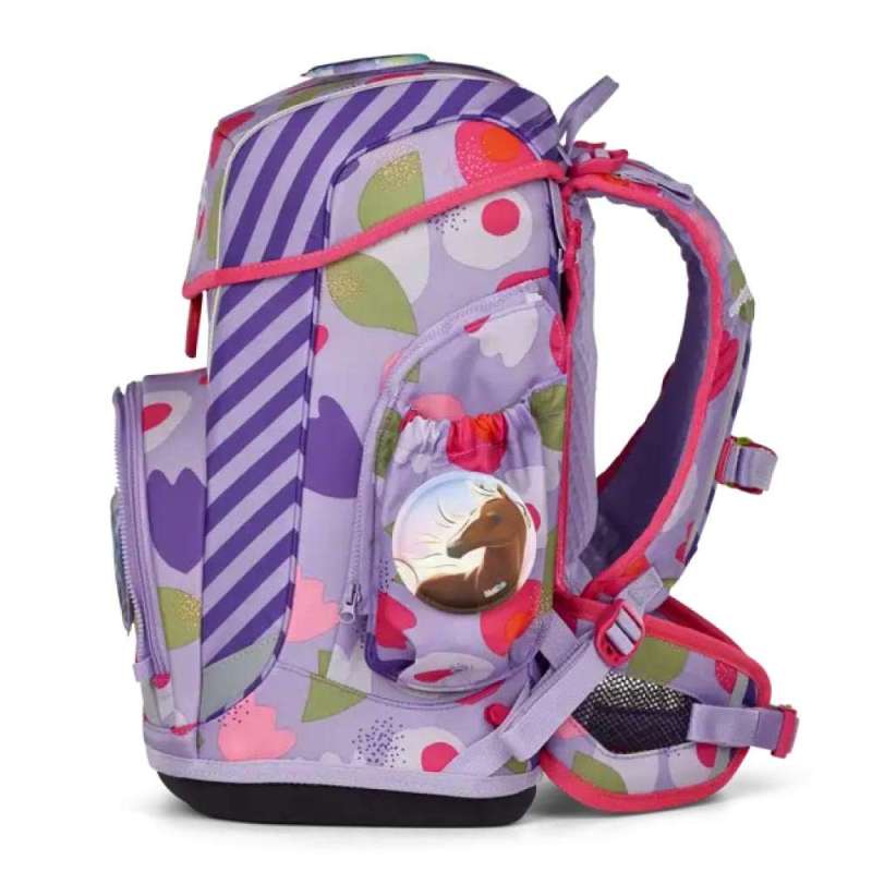 ERGOBAG Schulranzen Set 6 tlg CUBO LIGHT - BlütenzauBär linke Seite