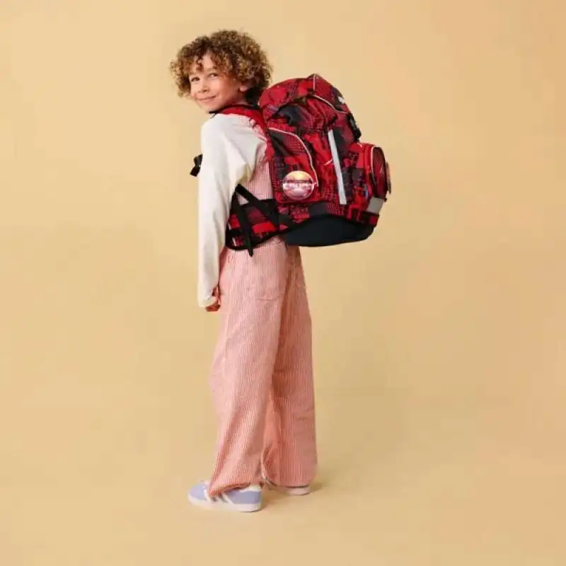 ERGOBAG Schulrucksack Set 6 tlg - AlarmBärreitschaft Kind mit Schulranzen Rückansicht
