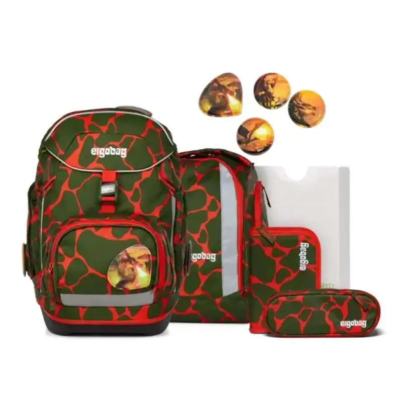 ERGOBAG Schulrucksack Set 6 tlg - FeuerspeiBär