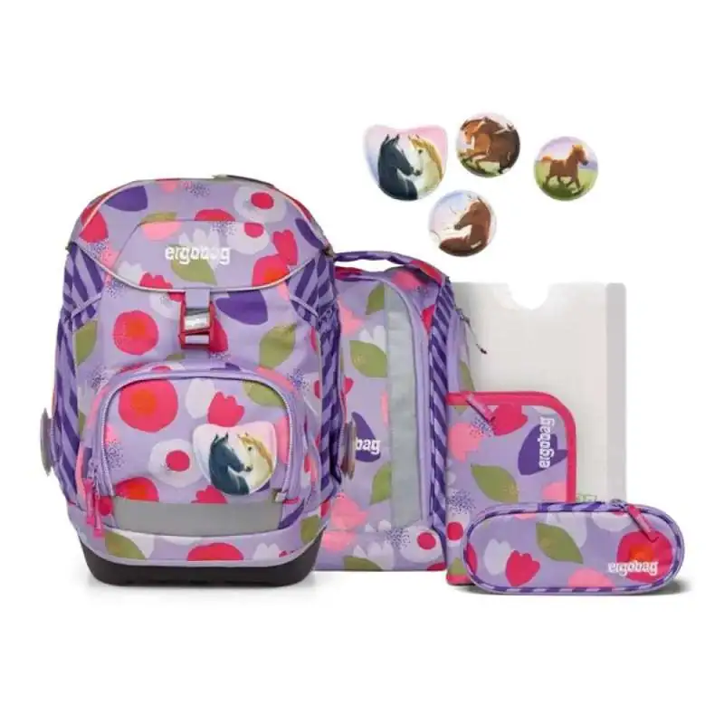ERGOBAG Schulrucksack Set 6 tlg PACK - BlütenzauBär