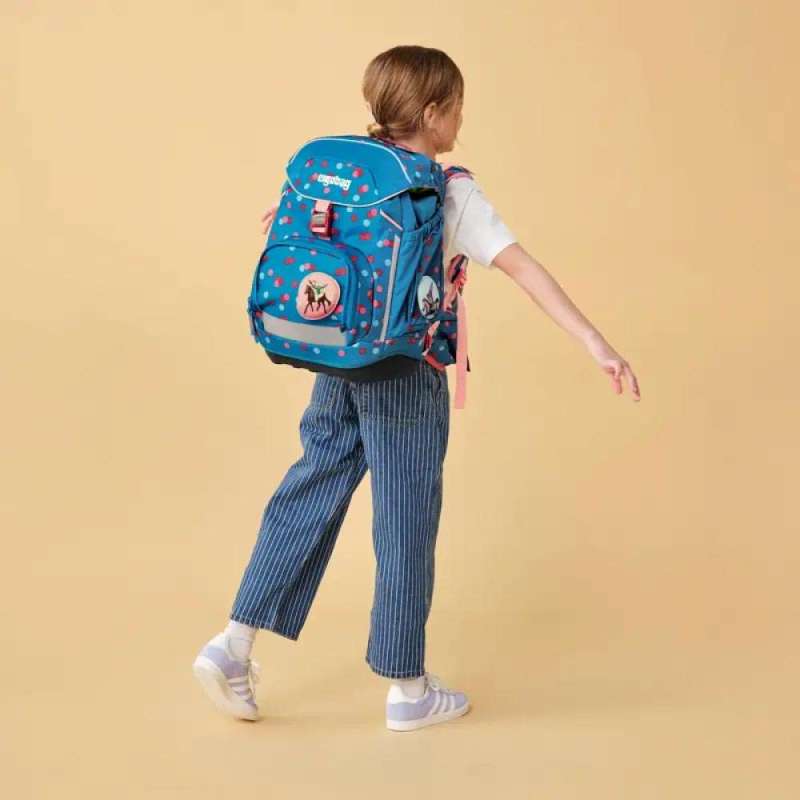 ERGOBAG Schulrucksack Set 6 tlg PACK - VoltiBär Kind mit Schulranzen Rückansicht