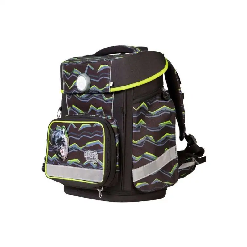 SCHOOL MOOD Schulranzen Set 7 tlg CHAMPION MAXX - Finn Raubkatze seitliche Front