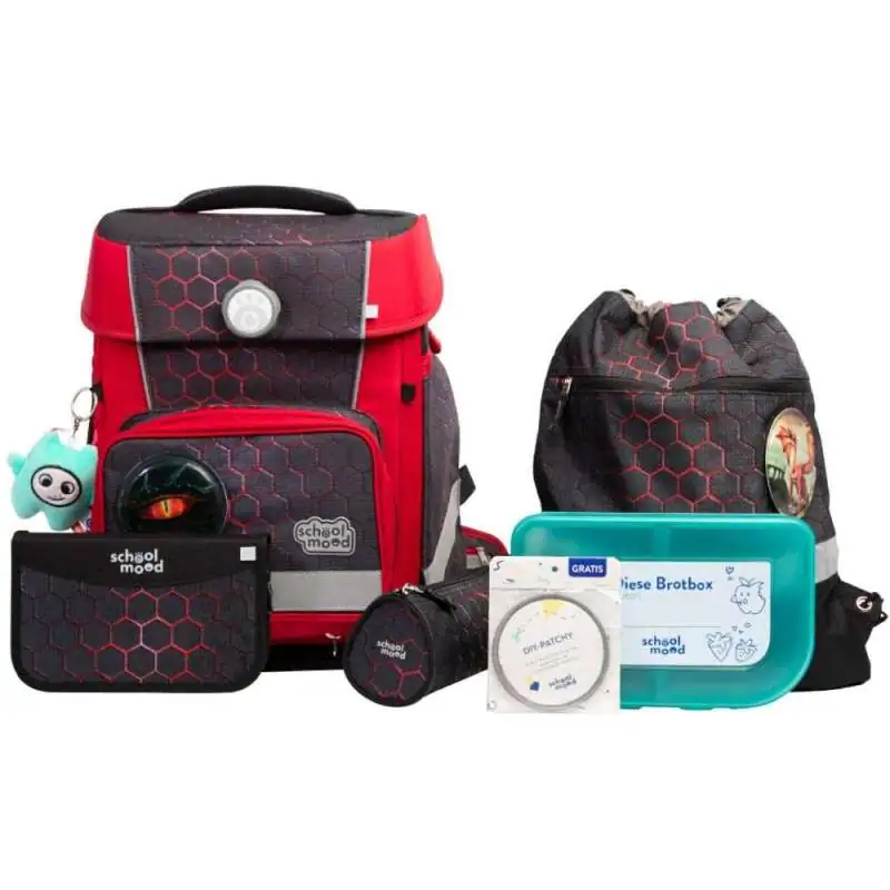 SCHOOL MOOD Schulranzen Set 7 tlg CHAMPION MAXX - Mika Drache