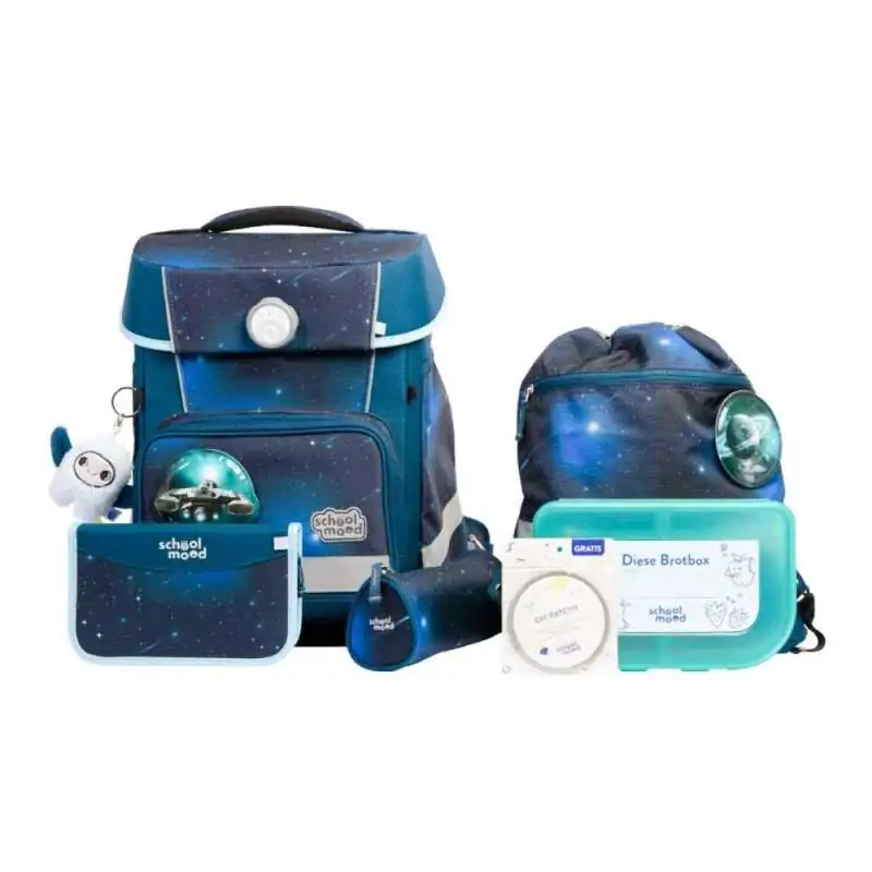 SCHOOL MOOD Schulranzen Set 7 tlg CHAMPION MAXX - Moritz Weltall