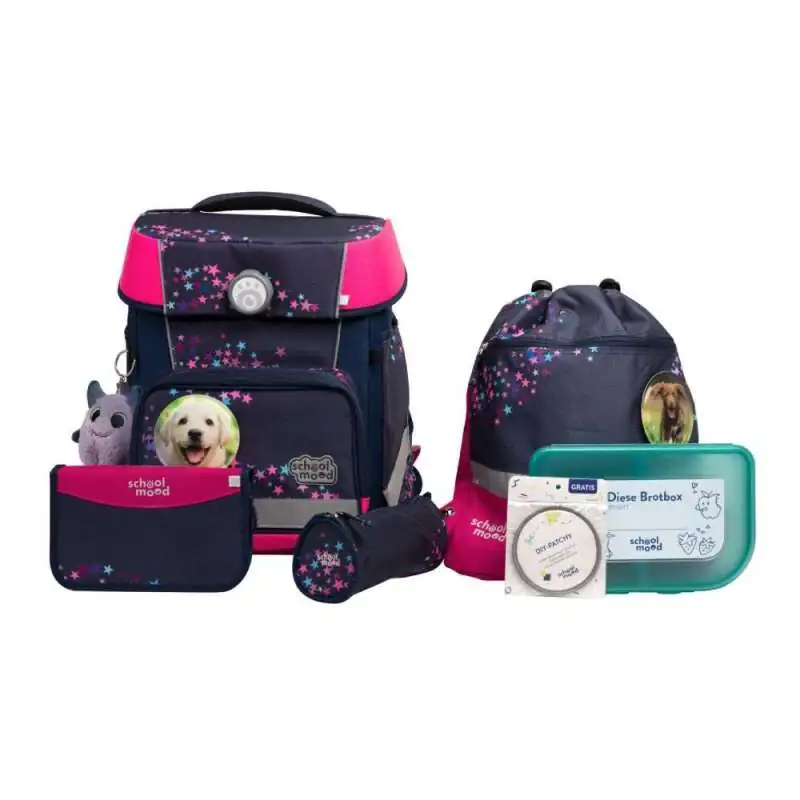 SCHOOL MOOD Schulranzen Set 7 tlg CHAMPION MAXX - Leni Hund