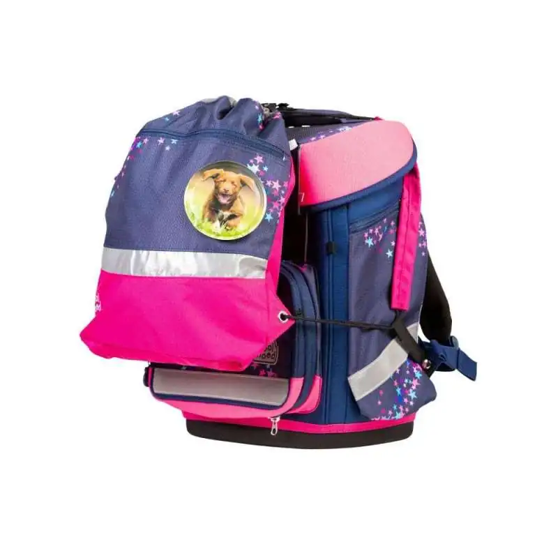 SCHOOL MOOD Schulranzen Set 7 tlg CHAMPION MAXX - Leni Hund Schulranzen mit Sporttasche