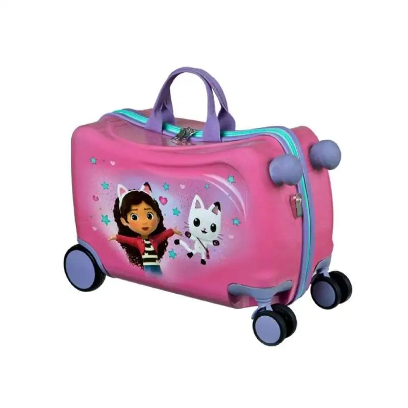 SCOOLI Kinderkoffer Ride-On Trolley - Gabby´s Dollhouse seitlich