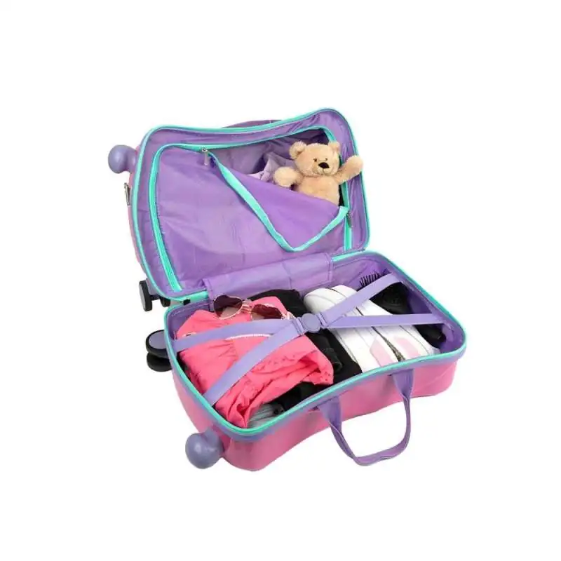 SCOOLI Kinderkoffer Ride-On Trolley - Gabby´s Dollhouse offen gefüllt