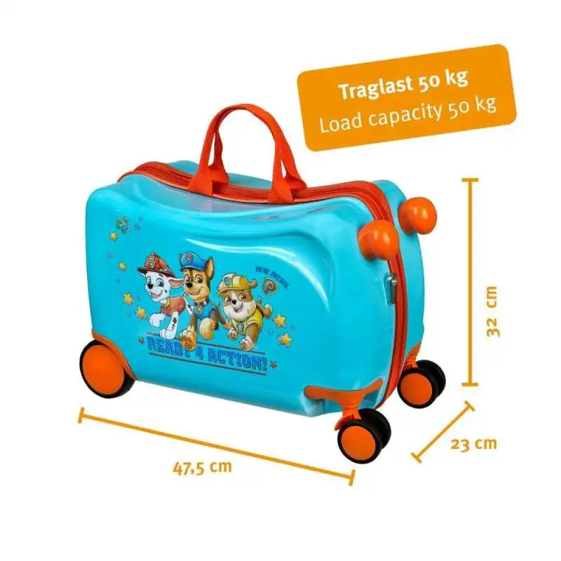 SCOOLI Kinderkoffer Ride-On Trolley - Paw Patrol Maßangaben