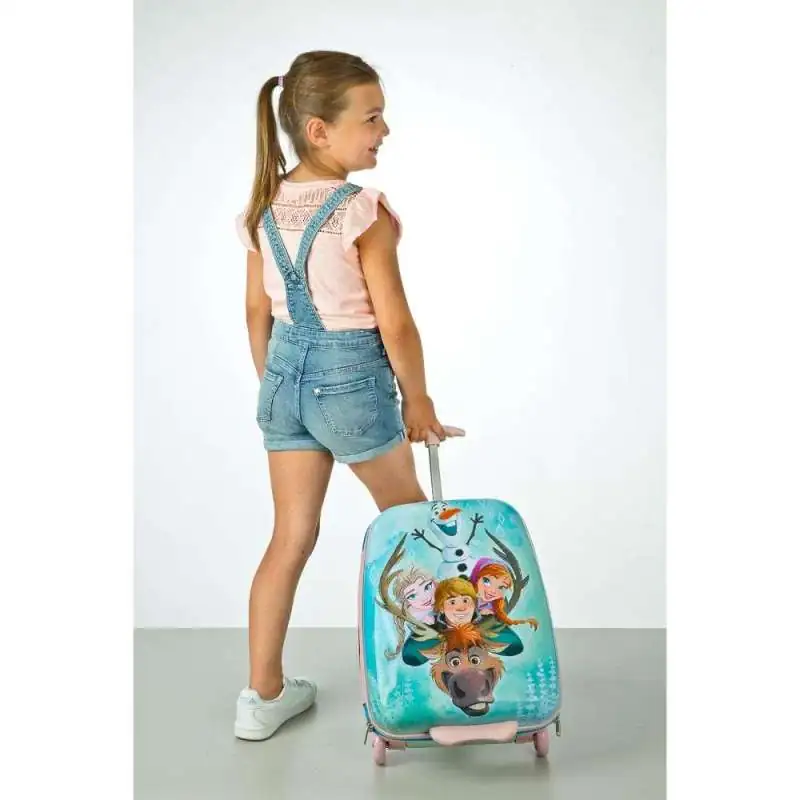 SCOOLI Kinderkoffer Trolley 16' - Frozen Kind mit Koffer