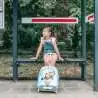 SCOOLI Kinderkoffer Trolley 16' - Frozen Kind sitzend mit Koffer
