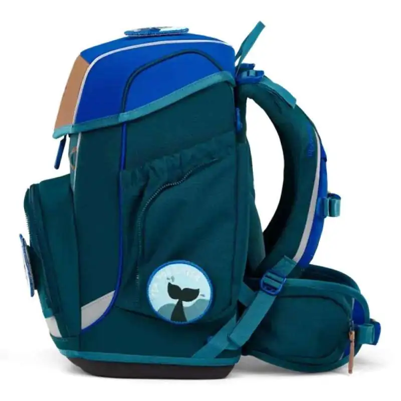 ERGOBAG Schulranzen Set 5 tlg CUBO - ArktisforschBär linke Seite