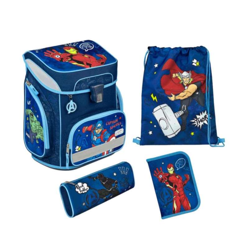 SCOOLI Schulranzen Set EasyFit 5 tlg - Avengers