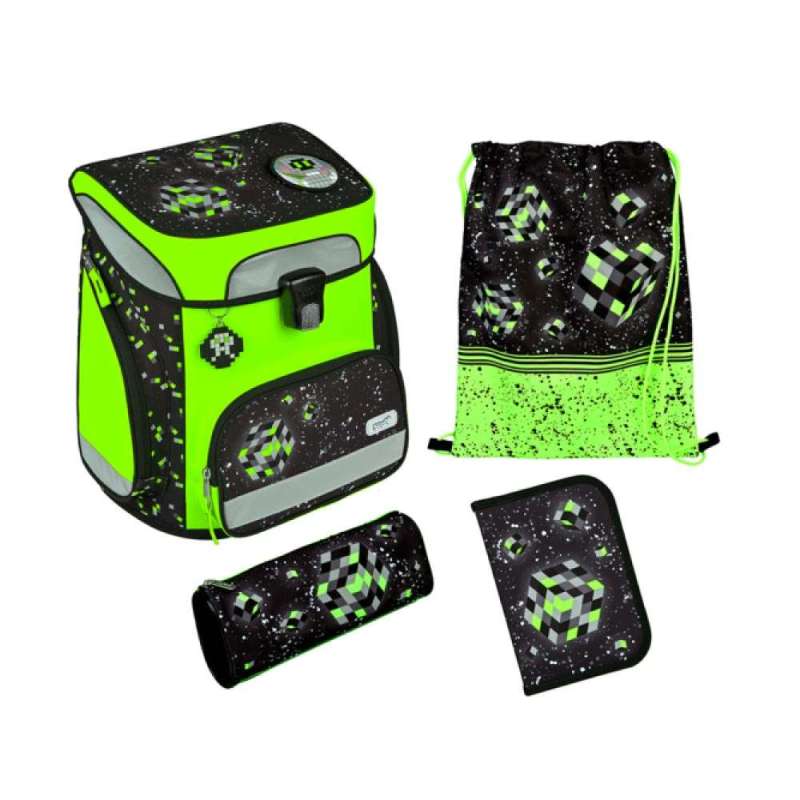 SCOOLI Schulranzen Set EasyFit 5 tlg - Glow Edition Space Robot