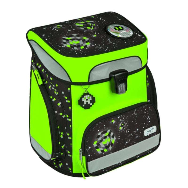 SCOOLI Schulranzen Set EasyFit 5 tlg - Glow Edition Space Robot seitliche Front