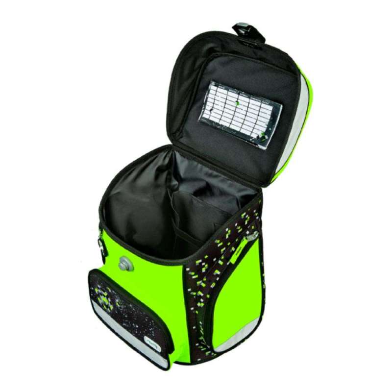 SCOOLI Schulranzen Set EasyFit 5 tlg - Glow Edition Space Robot seitlich offen