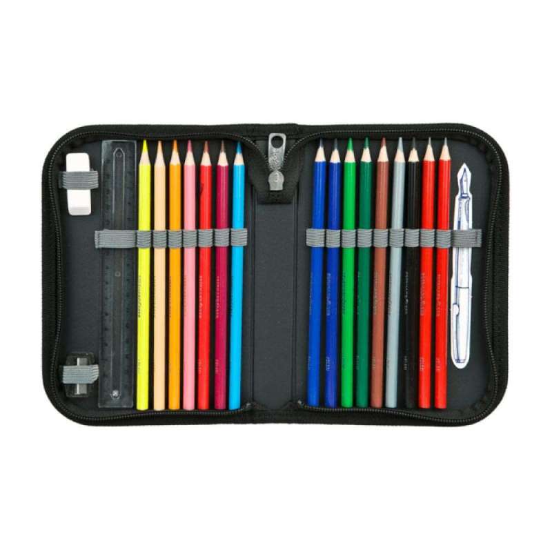 SCOOLI Schulranzen Set EasyFit 5 tlg - Glow Edition Space Robot offen