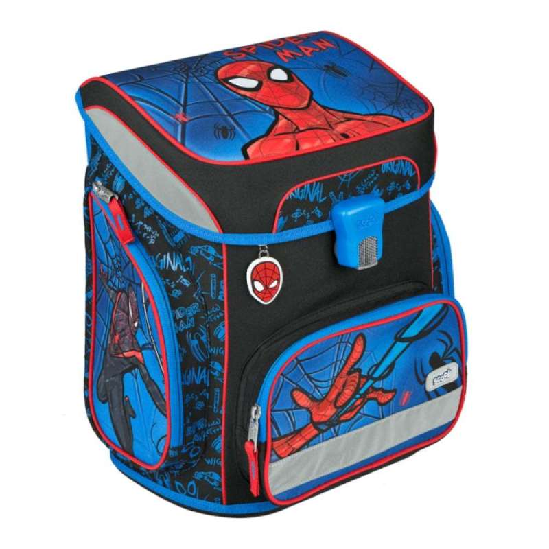 SCOOLI Schulranzen Set EasyFit 5 tlg - Spider Man seitliche Front