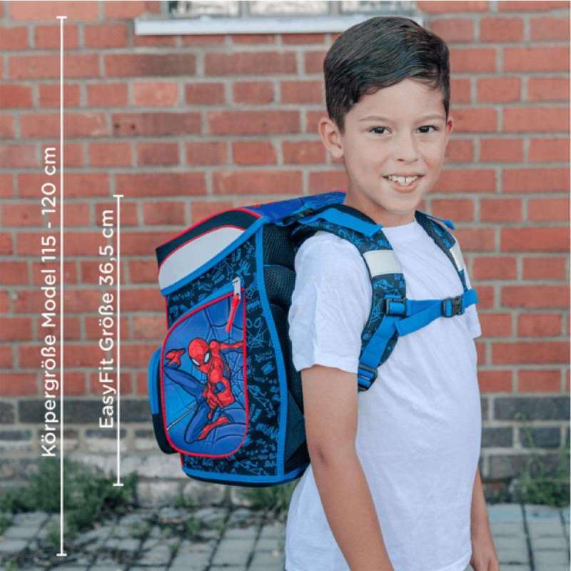 SCOOLI Schulranzen Set EasyFit 5 tlg - Spider Man Maßangaben