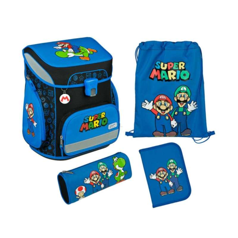 SCOOLI Schulranzen Set EasyFit 5 tlg - Super Mario