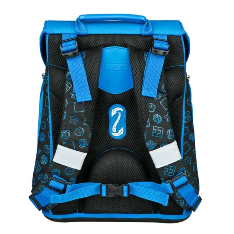 SCOOLI Schulranzen Set EasyFit 5 tlg - Super Mario Rückansicht