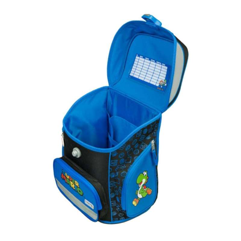 SCOOLI Schulranzen Set EasyFit 5 tlg - Super Mario seitliche Ansicht offen