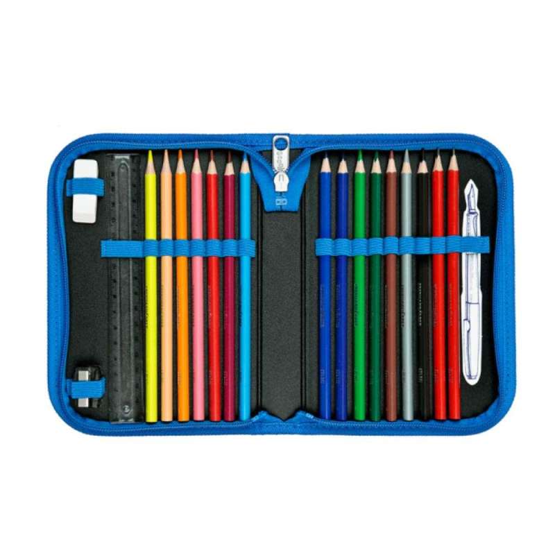 SCOOLI Schulranzen Set EasyFit 5 tlg - Super Mario Schüleretui offen