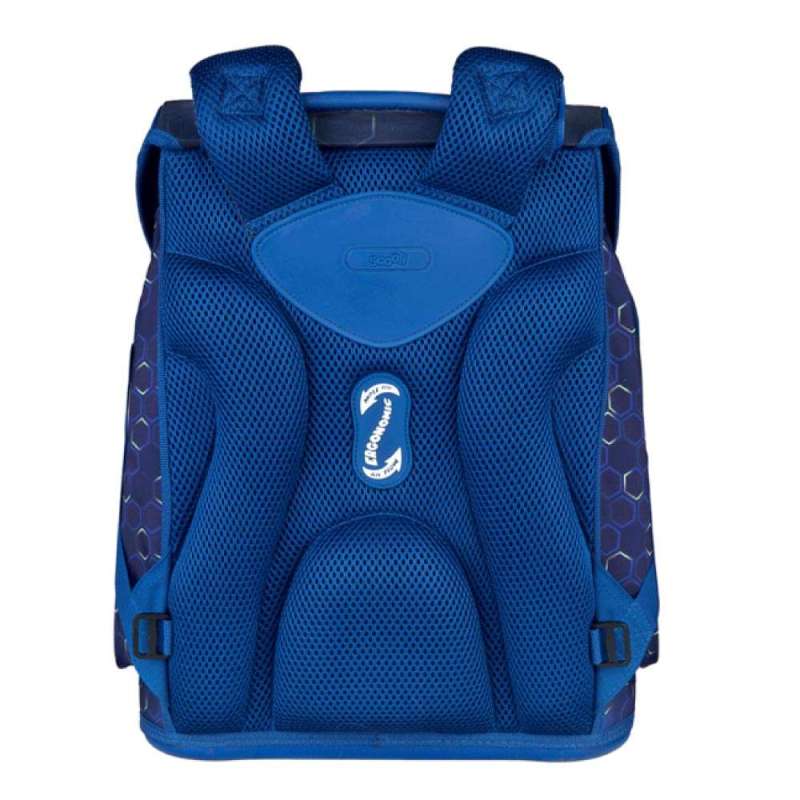 SCOOLI Schulranzen Set EasyFit 5 tlg - Team Player Rückansicht mit Tragegurte oben