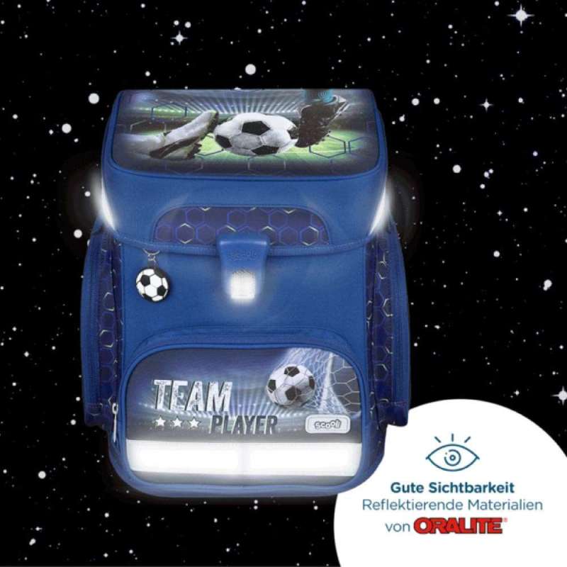 SCOOLI Schulranzen Set EasyFit 5 tlg - Team Player reflektierend
