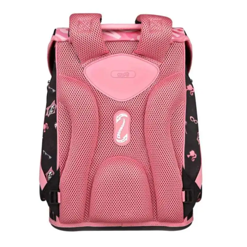SCOOLI Schulranzen Set EasyFit 5 tlg - Barbie Rückansicht mit Tragegurten oben