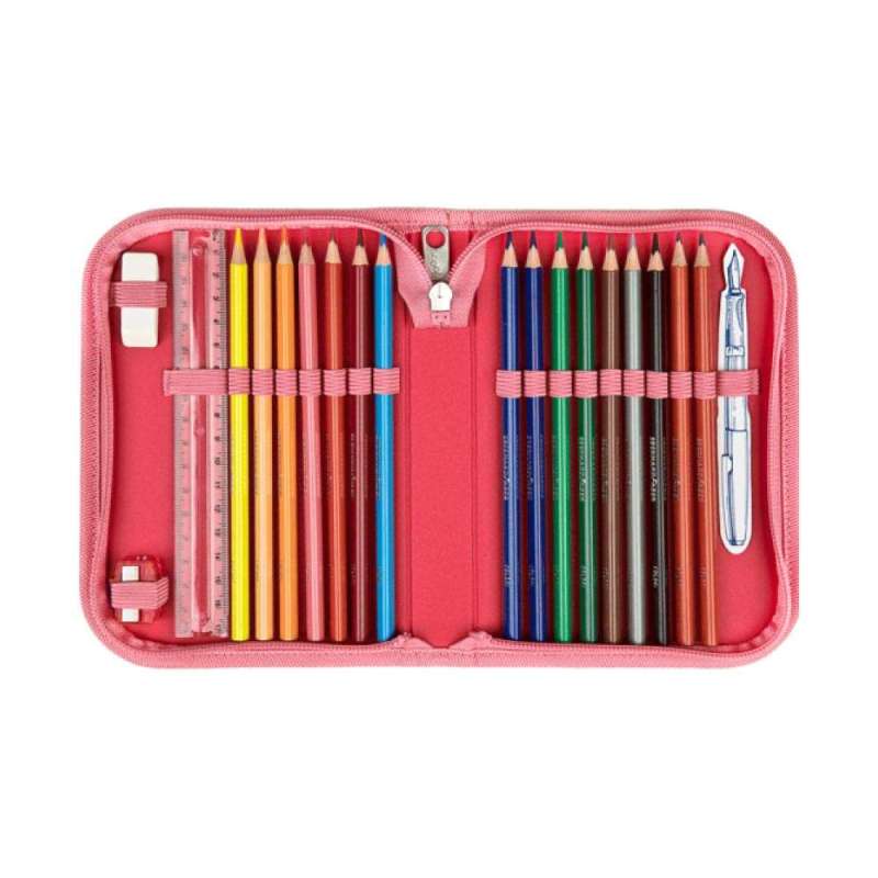 SCOOLI Schulranzen Set EasyFit 5 tlg - Barbie Schüleretui offen